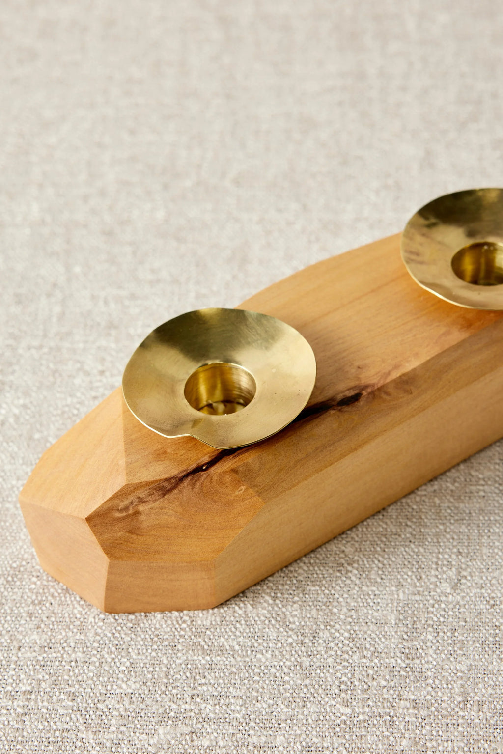 Double Wooden Incense and Candle Holder by Dor+Kie Kanju Interiors