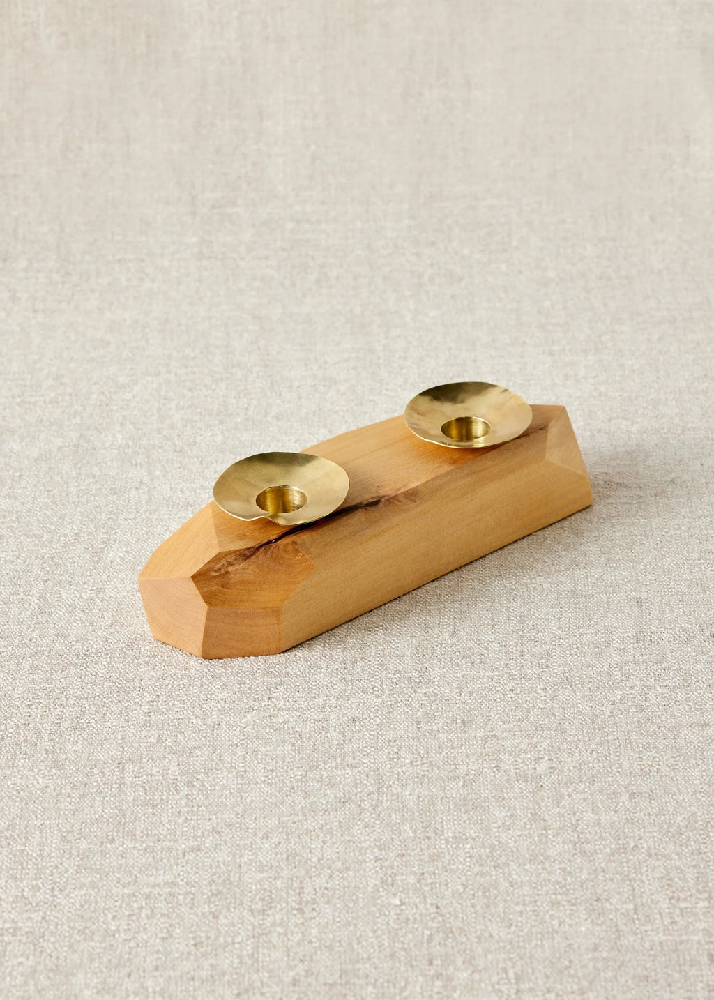 Double Wooden Incense and Candle Holder by Dor+Kie Kanju Interiors