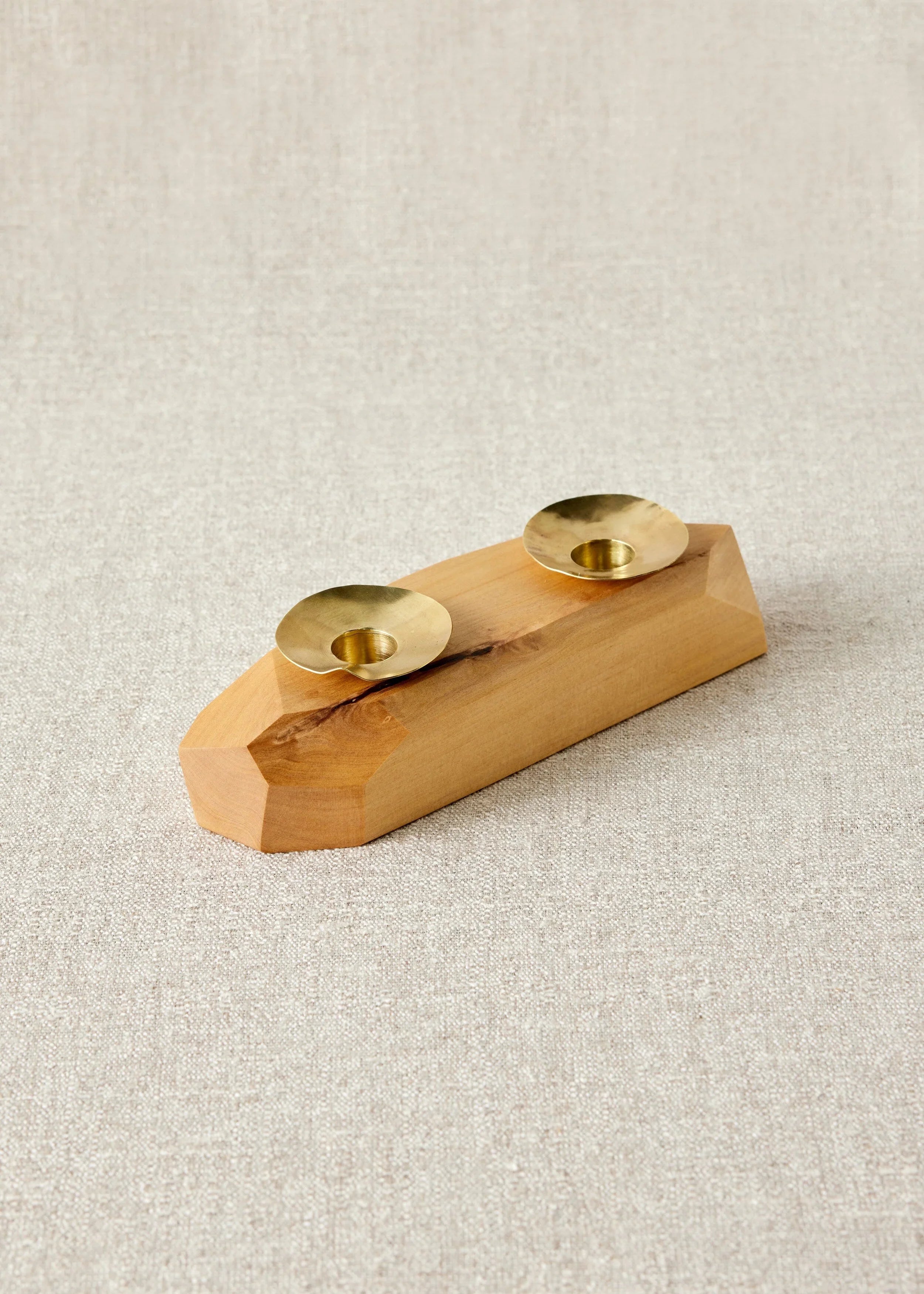 Double Wooden Incense and Candle Holder by Dor+Kie Kanju Interiors