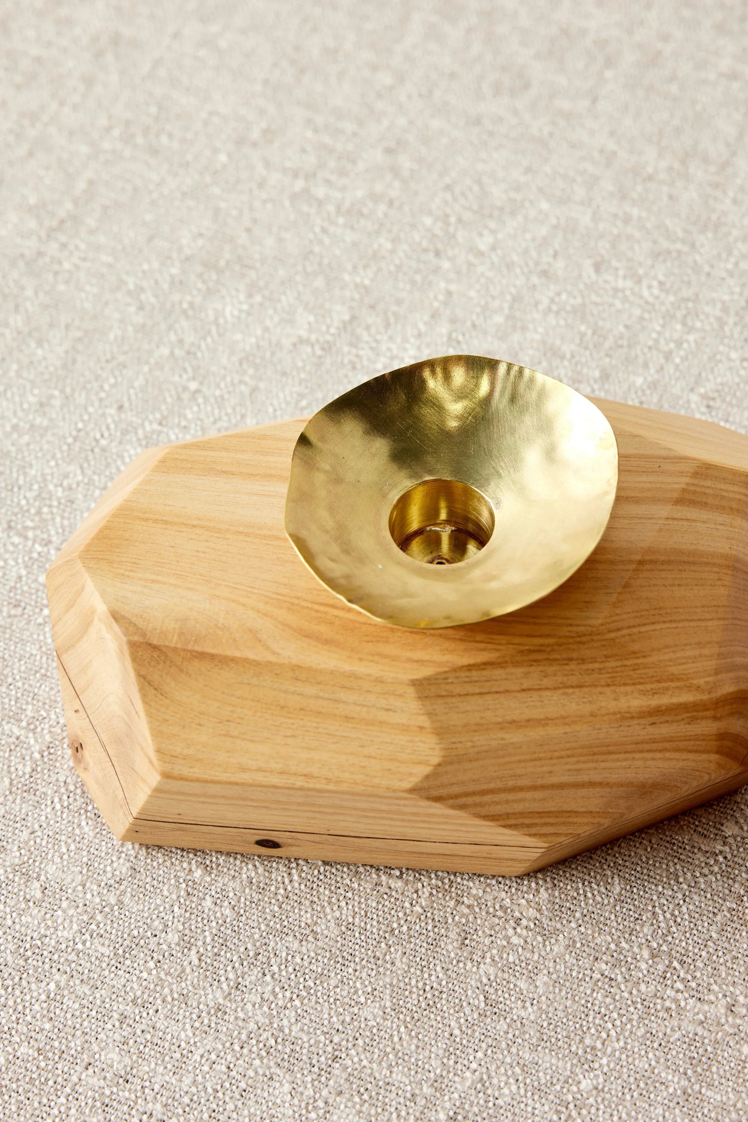Wood Incense and Candle Holder by Dor+Kie Kanju Interiors