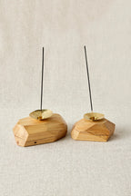 Wood Incense and Candle Holder by Dor+Kie Kanju Interiors