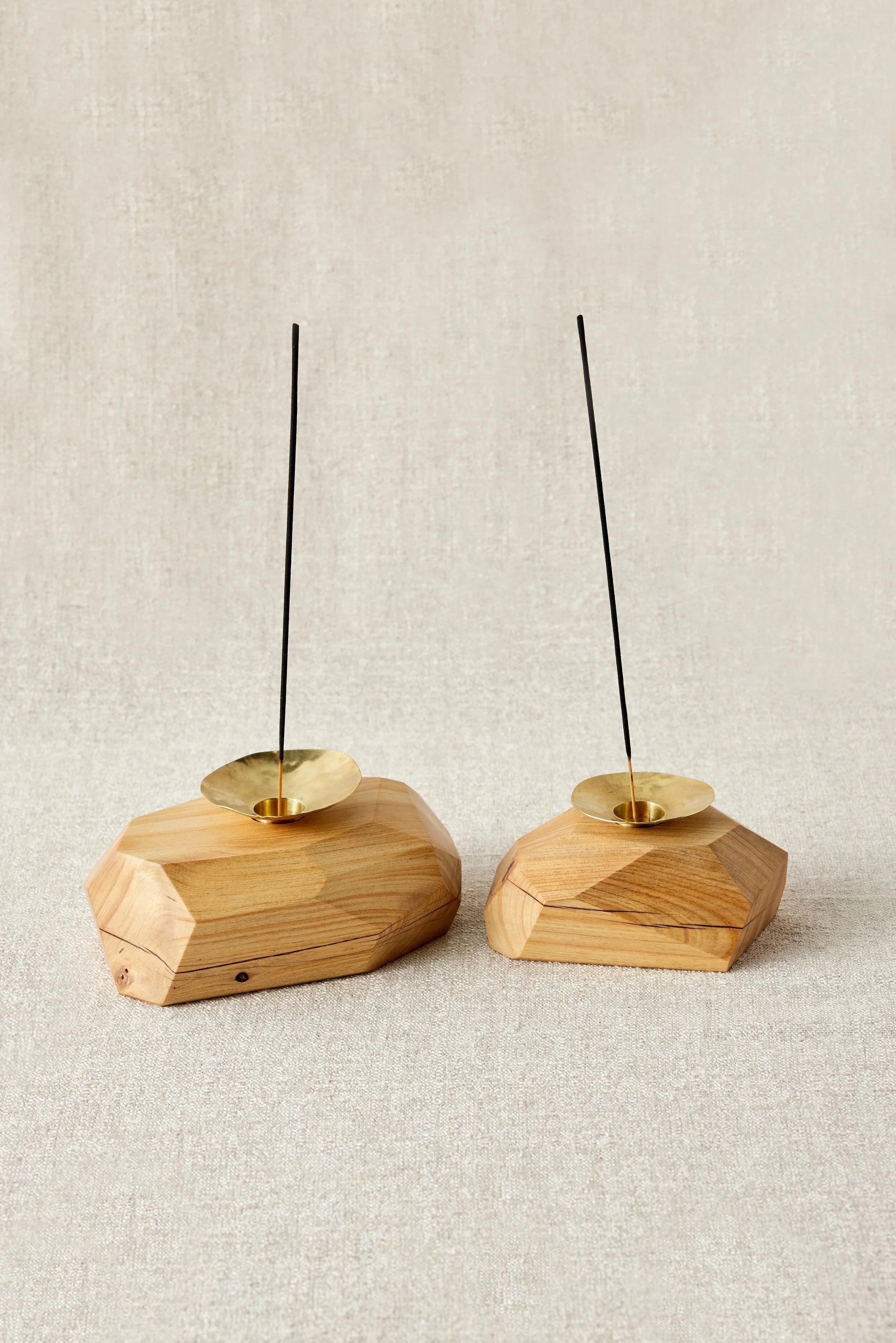 Wood Incense and Candle Holder by Dor+Kie Kanju Interiors