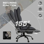 Double Padded Executive Massage Heated Office Chair Charcoal
