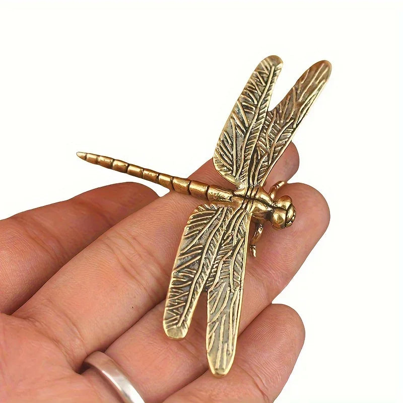 Dragonfly Statue - Decorative Brass Tabletop