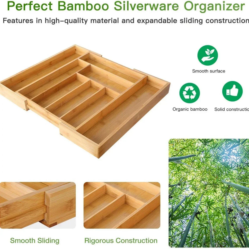Drawer Organizer - Adjustable Bamboo Expandable