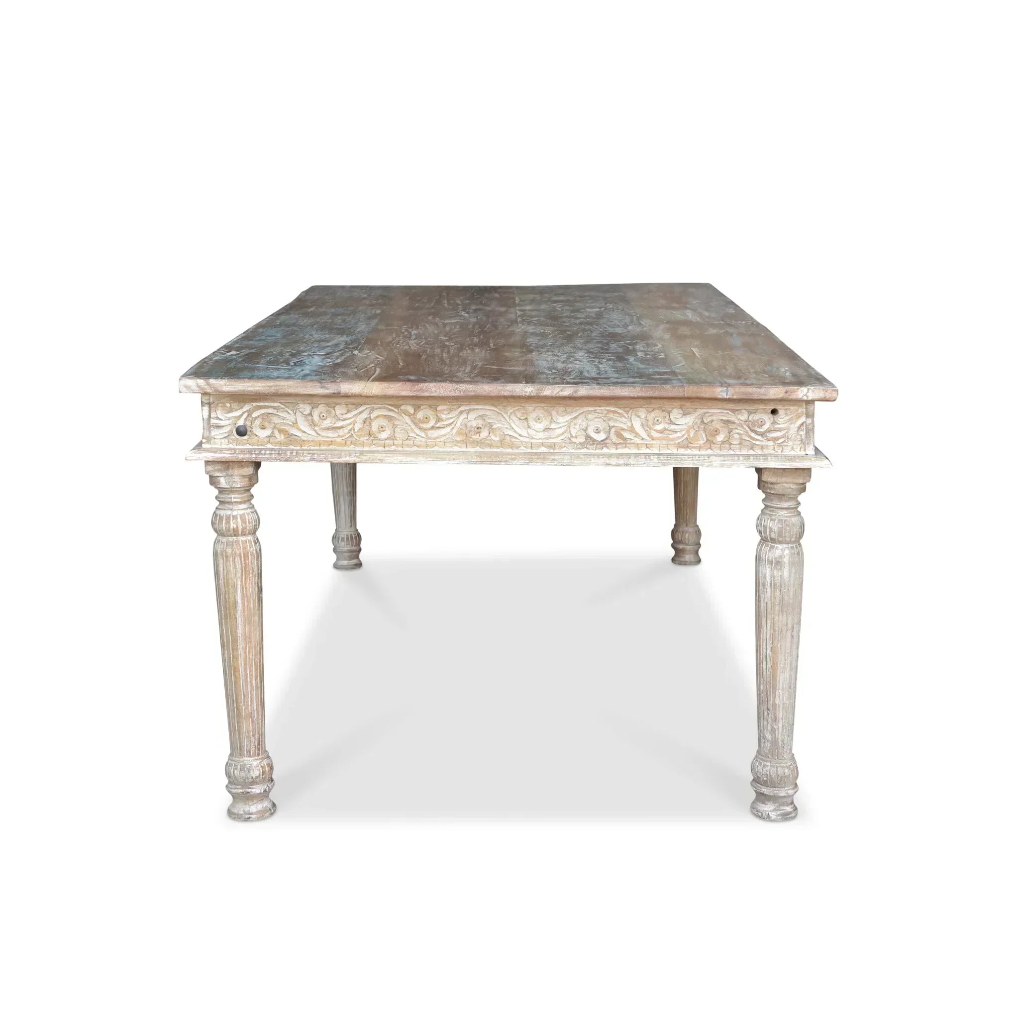 Driftwood Recycled Carved Dining Table