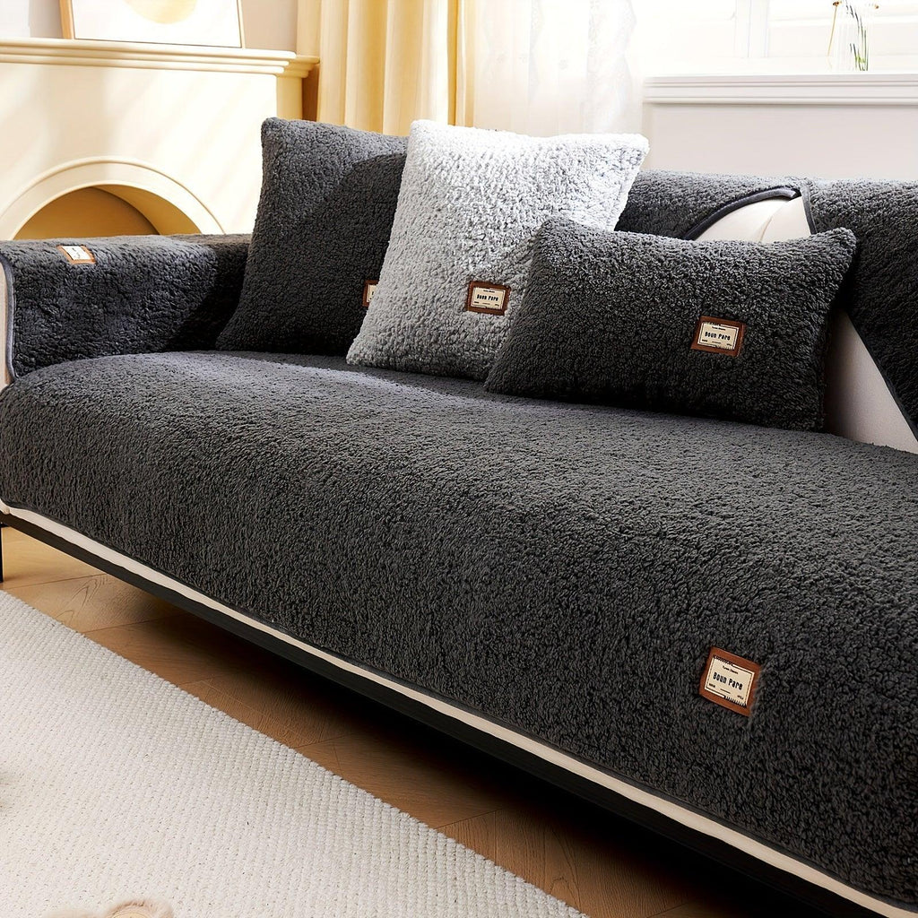 Durable Cushion Couch Cover | High-quality Plush Sherpa Sofa Cover - House Of Avana