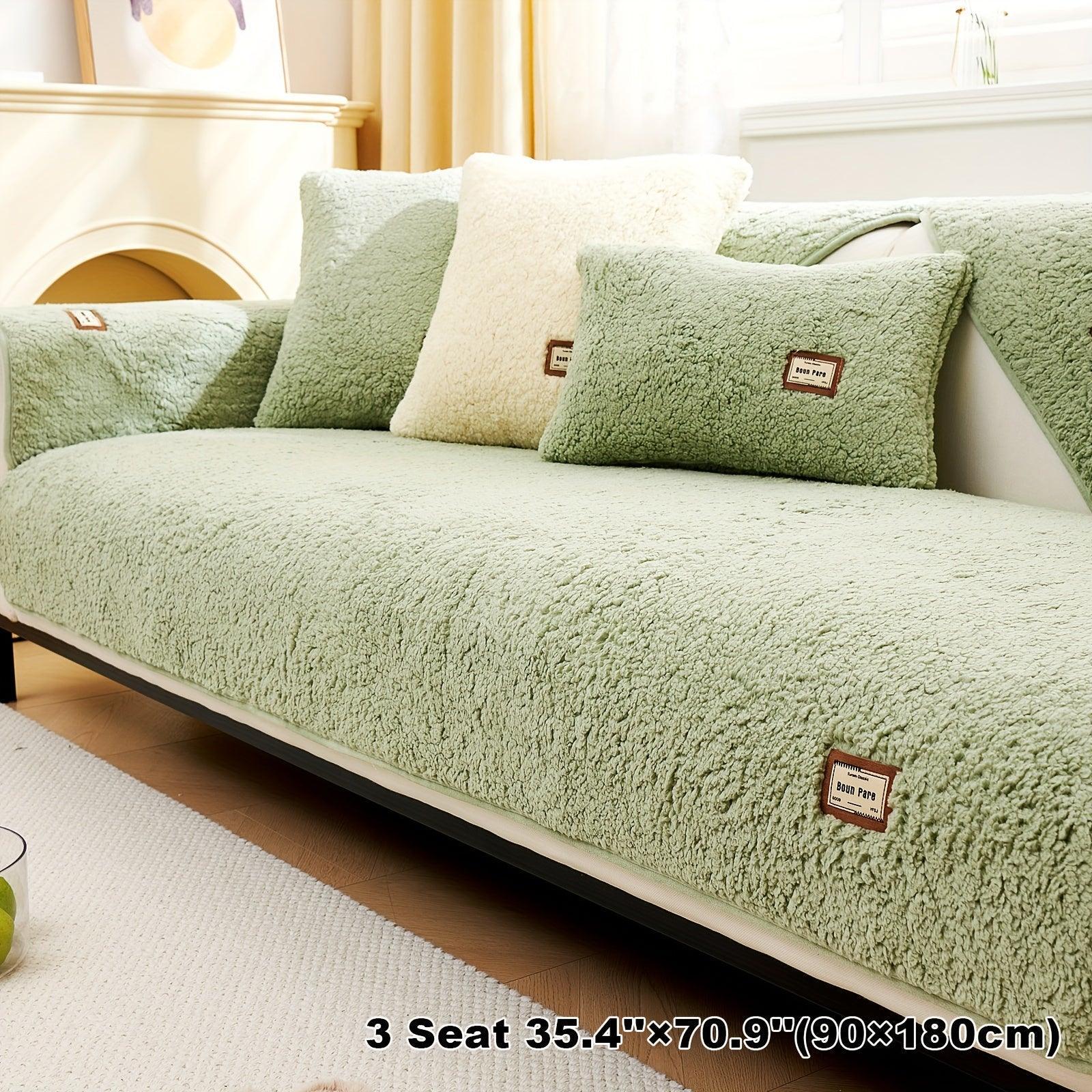 Durable Cushion Couch Cover | High-quality Plush Sherpa Sofa Cover - House Of Avana