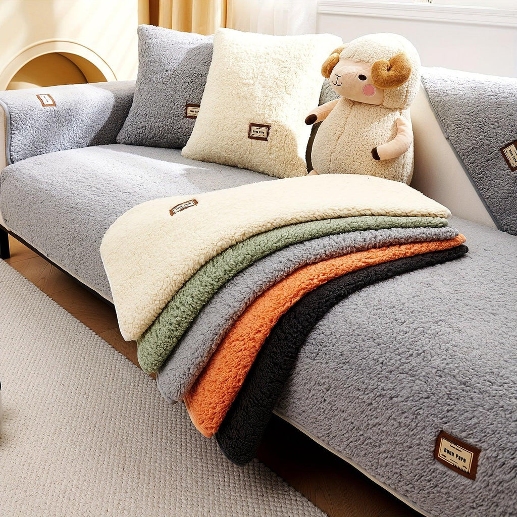 Durable Cushion Couch Cover | High-quality Plush Sherpa Sofa Cover - House Of Avana