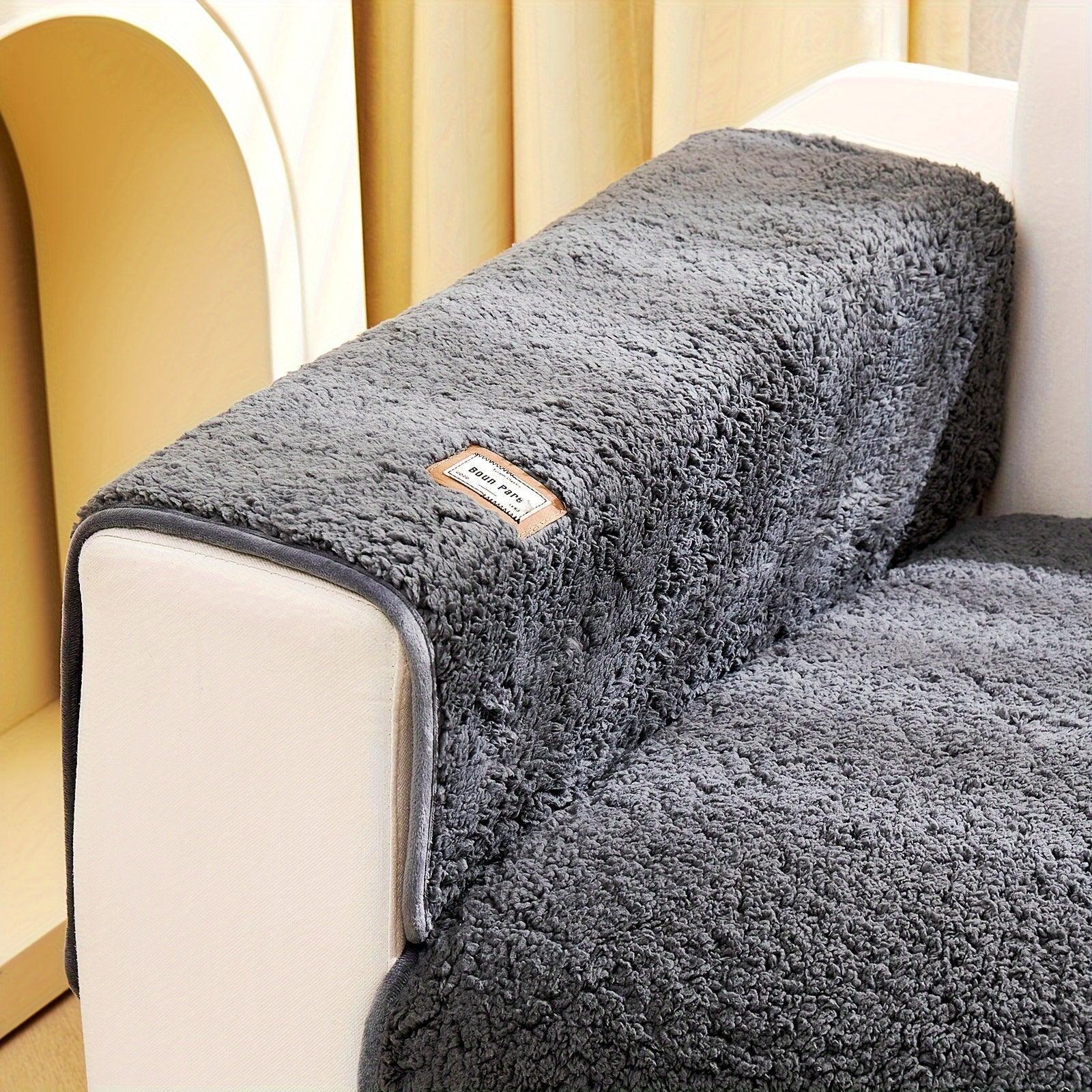 Durable Cushion Couch Cover | High-quality Plush Sherpa Sofa Cover - House Of Avana