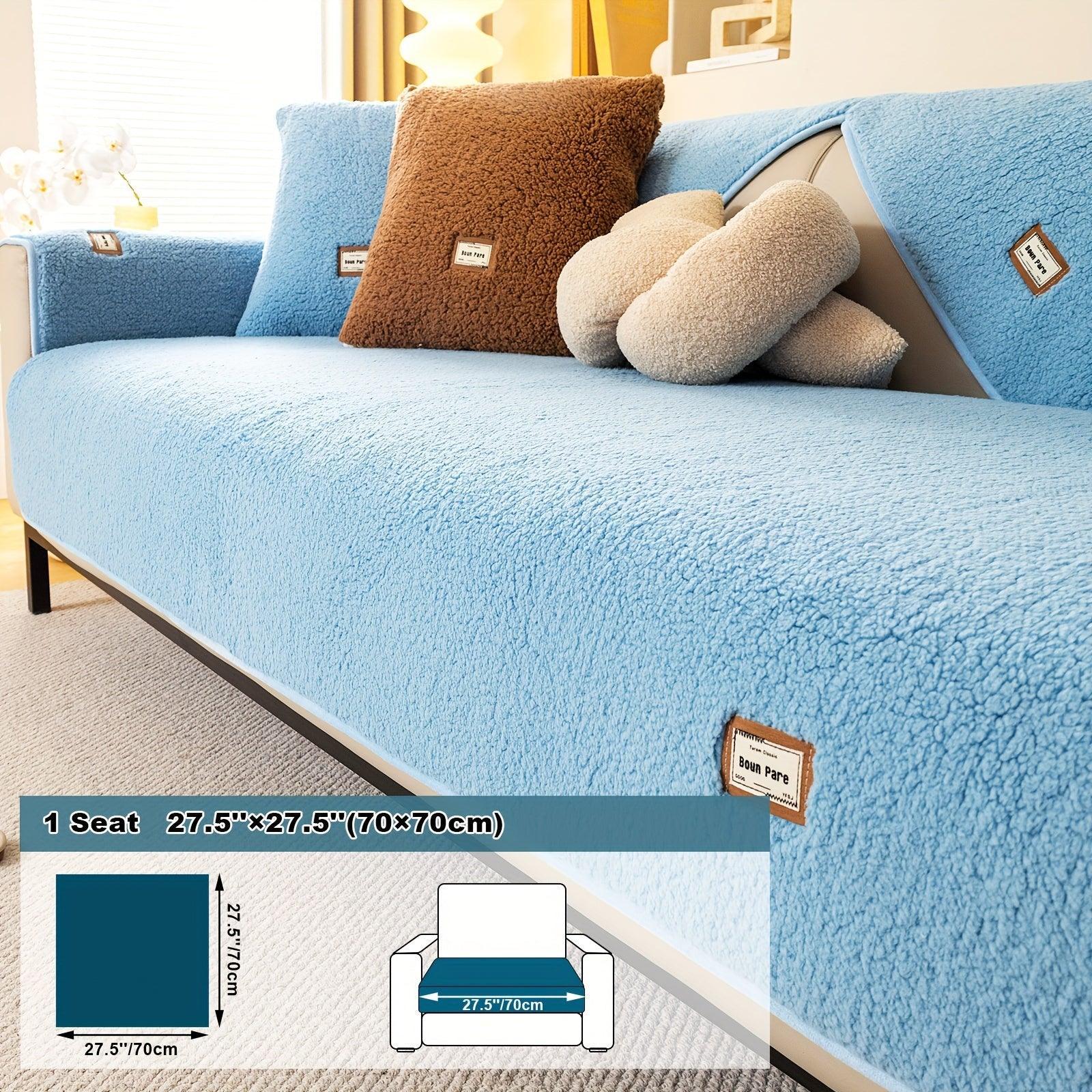 Durable Cushion Couch Cover | High-quality Plush Sherpa Sofa Cover - House Of Avana