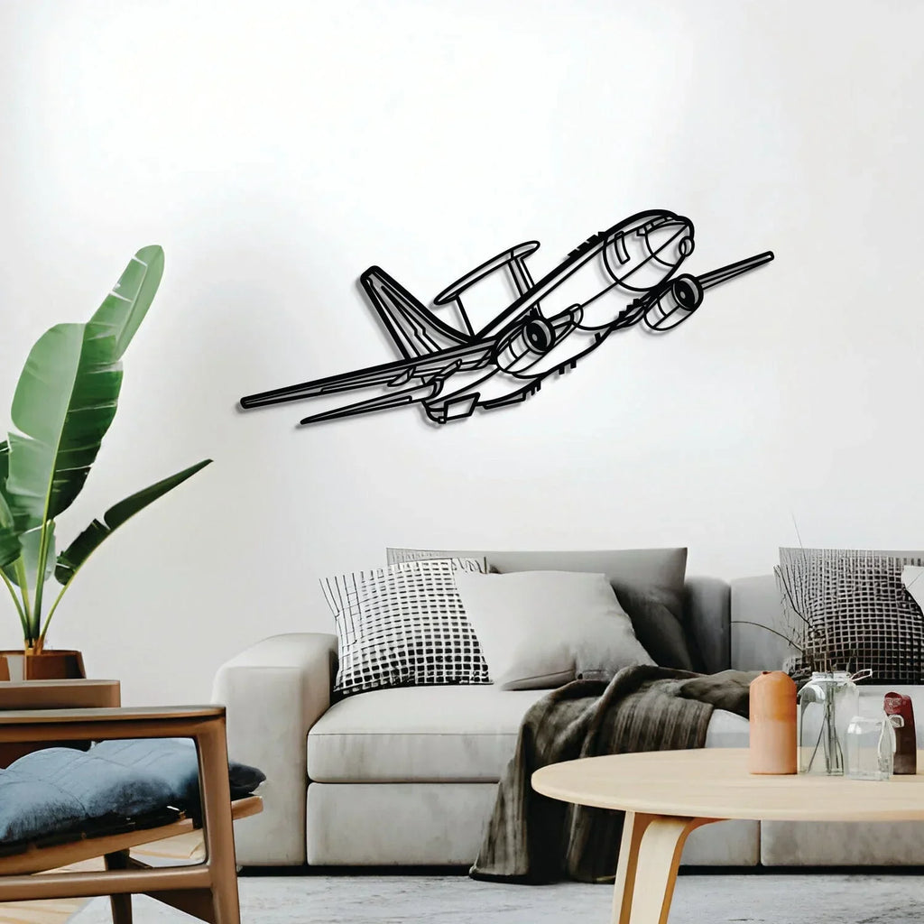 E-7a Wedgetail Angle Metal Aircraft Wall Art - Ncp0554, back view - House Of Avana