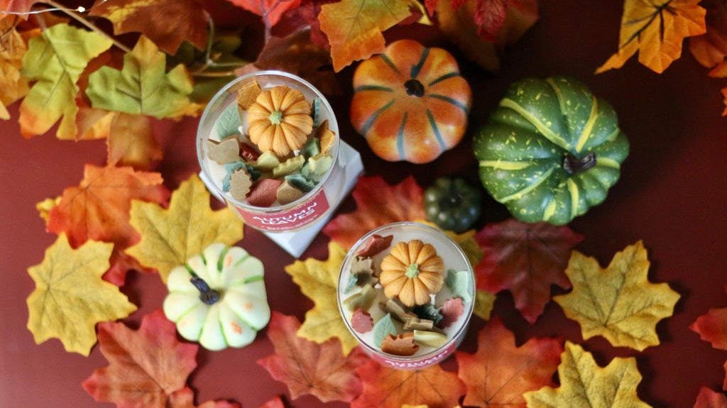 Autumn Leaves Container Candle Clay House Candles