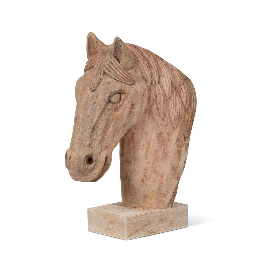 Rustic Wooden Horse Head Sculpture for Farmhouse Decor Vintage Shopper