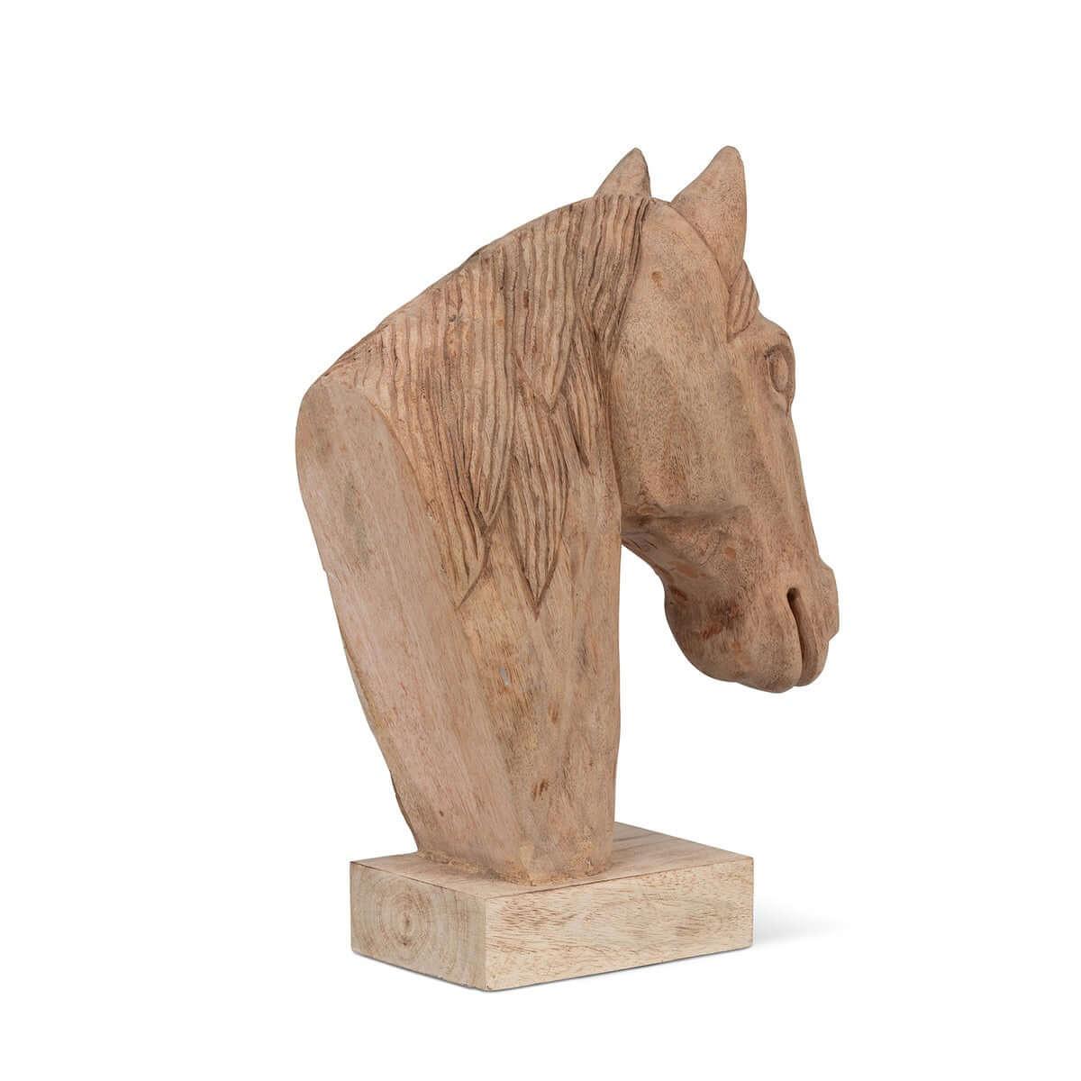 Rustic Wooden Horse Head Sculpture for Farmhouse Decor Vintage Shopper