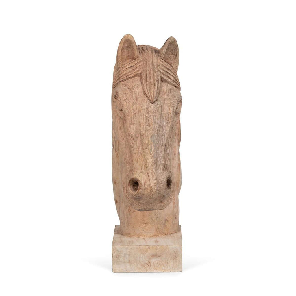 Rustic Wooden Horse Head Sculpture for Farmhouse Decor Vintage Shopper