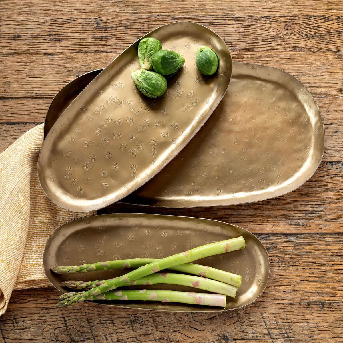 Vintage Gold Iron Serving Tray Set Vintage Shopper