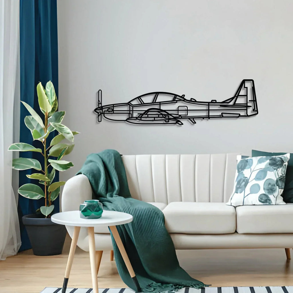 Emb Super Tucano Metal Aircraft Wall Art - Ncp0555, back view - House Of Avana