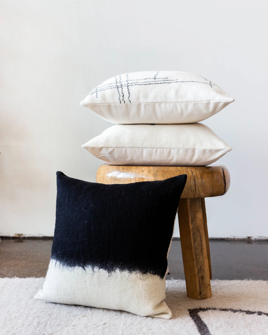 Eclipse Dip-Dyed Organic Wool Throw Pillow Kanju Interiors