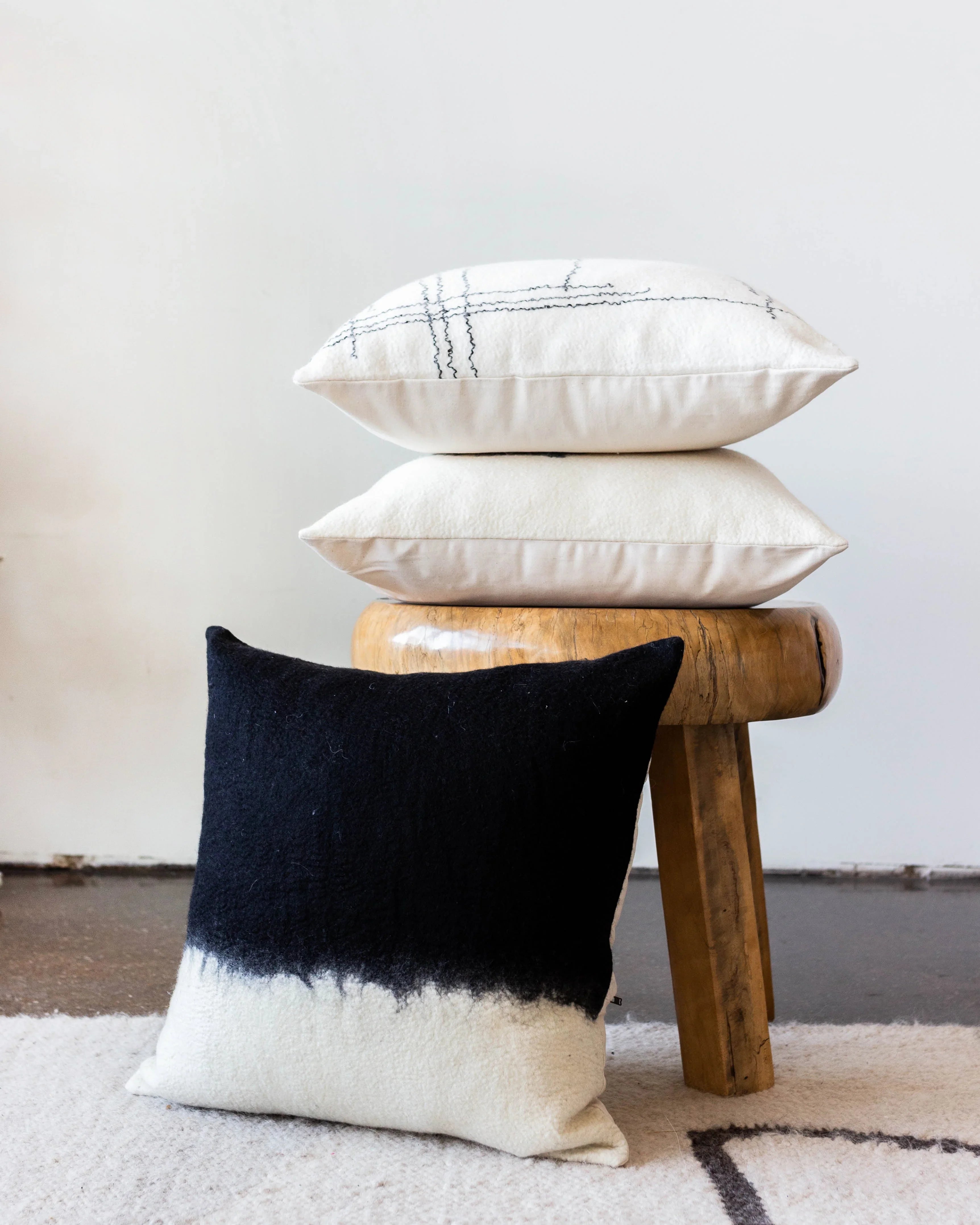 Eclipse Dip-Dyed Organic Wool Throw Pillow Kanju Interiors