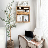 Fold Down Oak Wood Wall Shelf - House of Avana