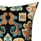 Eden Silk Velvet Ikat Throw Pillow Cover X 20, side view - House Of Avana