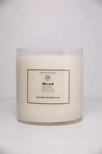 Egyptian Amber "blessed" Affirmation Candle - 17.5 Oz, side view - House Of Avana