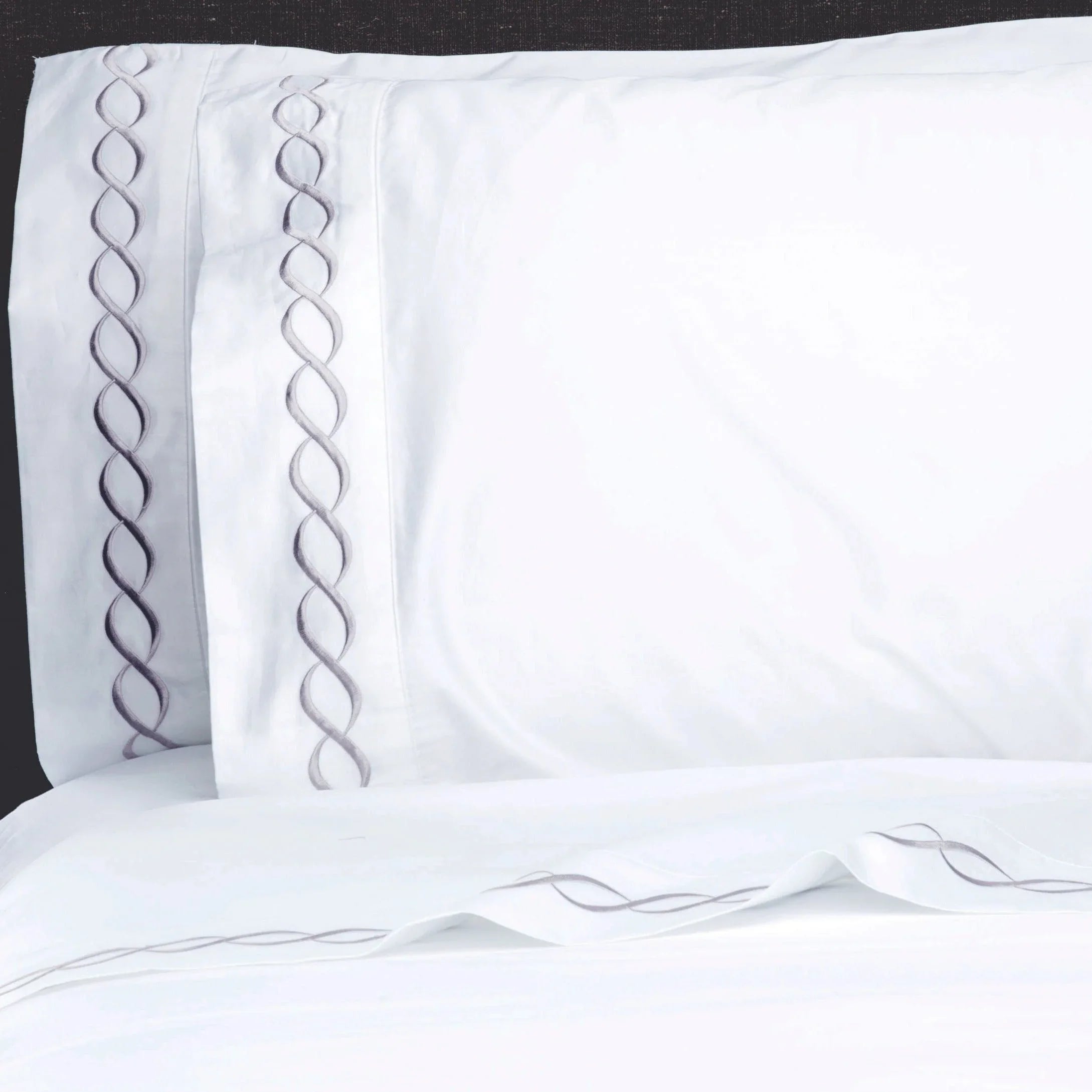 600 Thread Count Rope Embroidered Pillowcase Pair Mélange Home