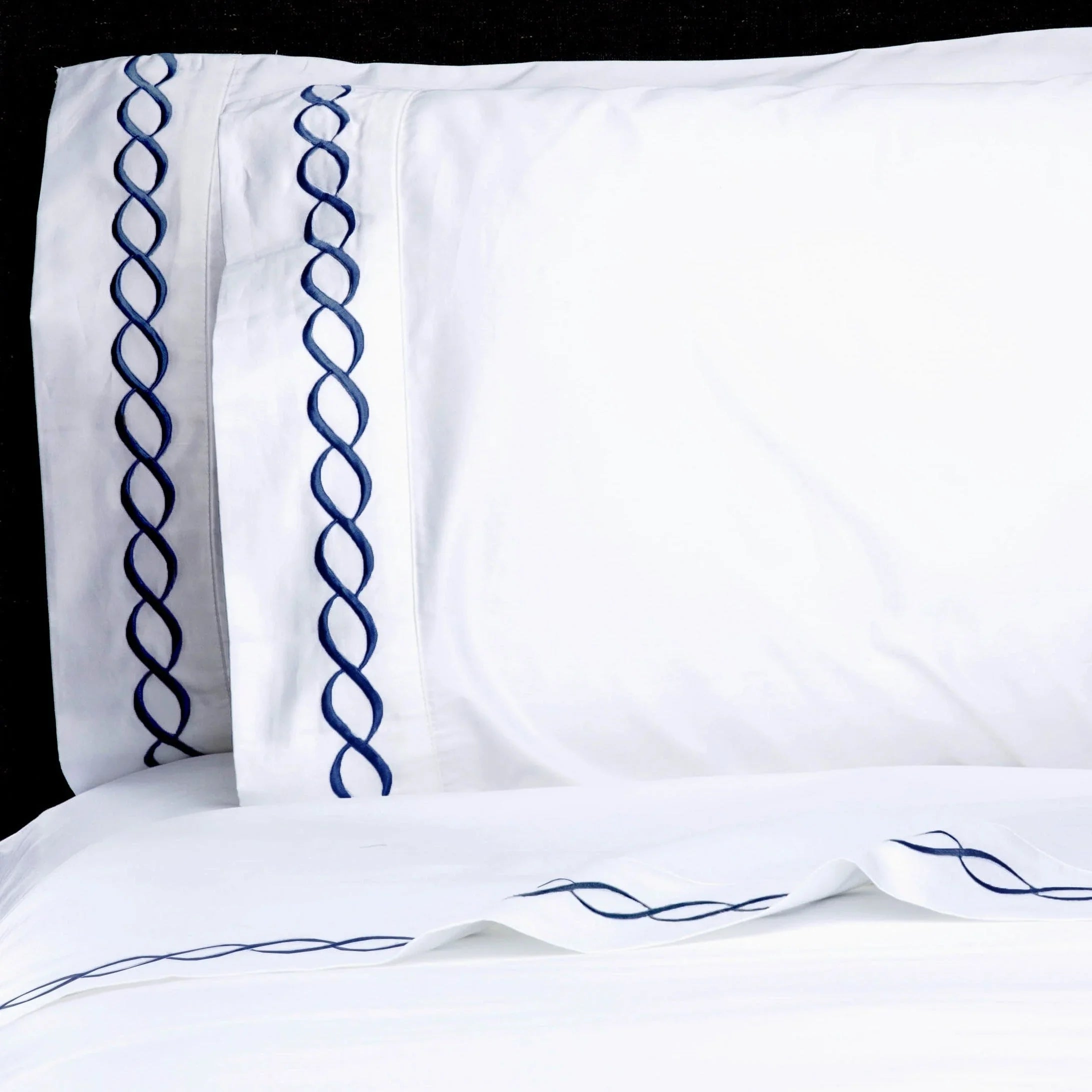 600 Thread Count Rope Embroidered Pillowcase Pair Mélange Home