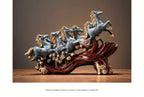 Resin Horse Sculpture - Eight Horse Alphabet Animal Figurine for Indoor Outdoor Decor, alternate view - House Of Avana