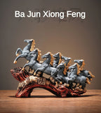 Resin Horse Sculpture - Eight Horse Alphabet Animal Figurine for Indoor Outdoor Decor, angled view - House Of Avana