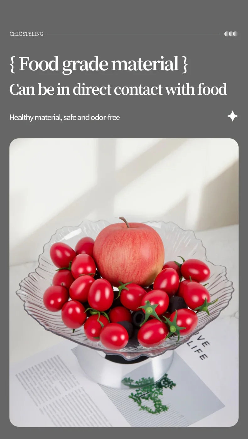 Elegant Multi-layer Fruit and Snack Plate, Oval Plastic Candy Server with Intricate Leaf Design, Festive... - House Of Avana