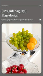 Elegant Multi-layer Fruit and Snack Plate, Oval Plastic Candy Server with Intricate Leaf Design, Festive... - House Of Avana