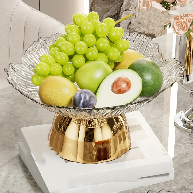 Elegant Multi-layer Fruit and Snack Plate, Oval Plastic Candy Server with Intricate Leaf Design, Festive... - House Of Avana