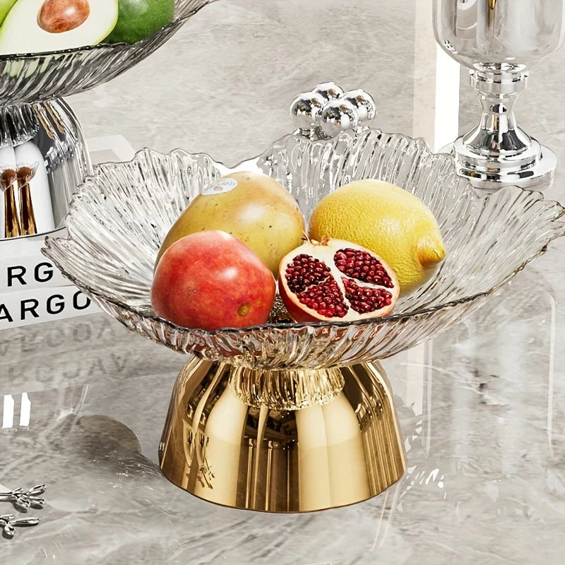 Elegant Multi-layer Fruit and Snack Plate, Oval Plastic Candy Server with Intricate Leaf Design, Festive... - House Of Avana