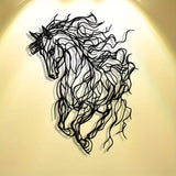 Elegant Line Art Horse Metal Wall Decor House Of Avana