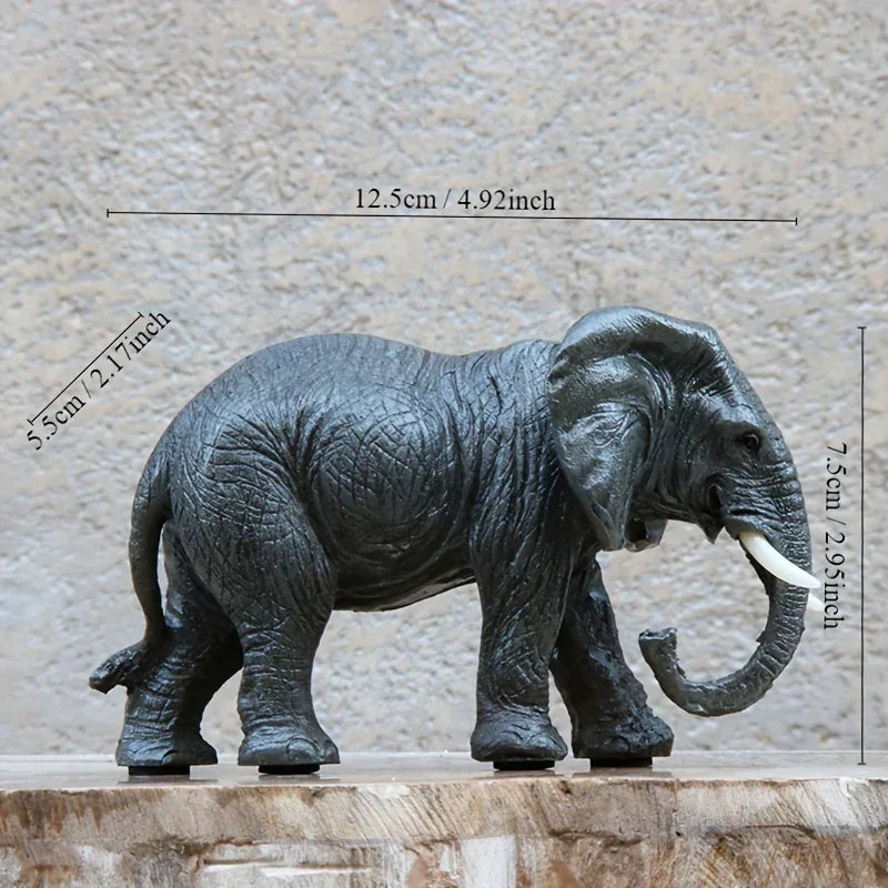 Lifelike Elephant Figurine Sculpture - Exquisite Resin Wild Animal Decor for Living Room, Desktop & Wine Cabinet Display with Realistic Details and Vibrant Colors - House Of Avana