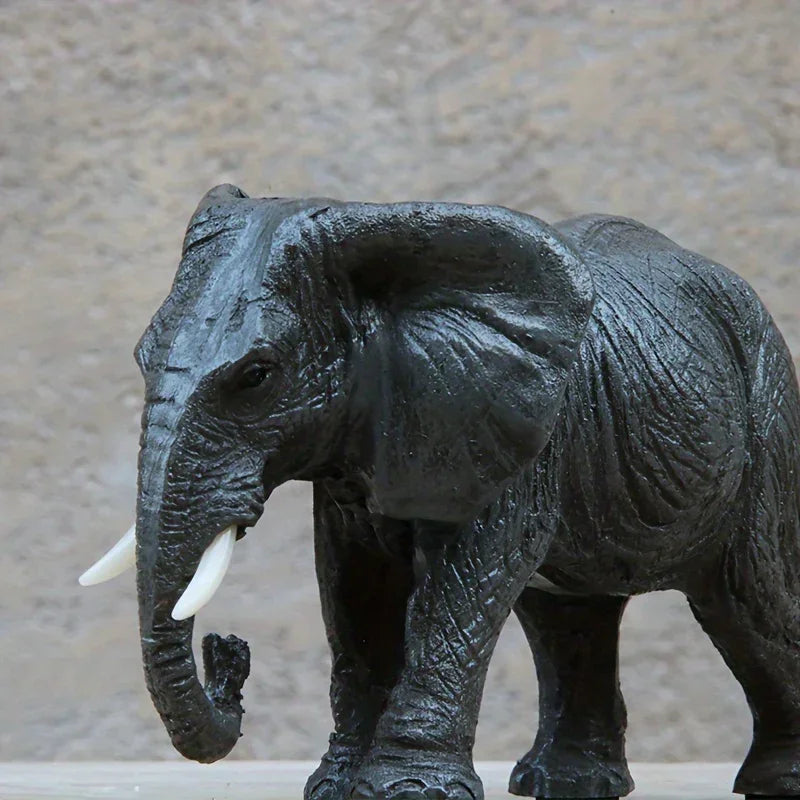 Lifelike Elephant Figurine Sculpture - Exquisite Resin Wild Animal Decor for Living Room, Desktop & Wine Cabinet Display with Realistic Details and Vibrant Colors - House Of Avana