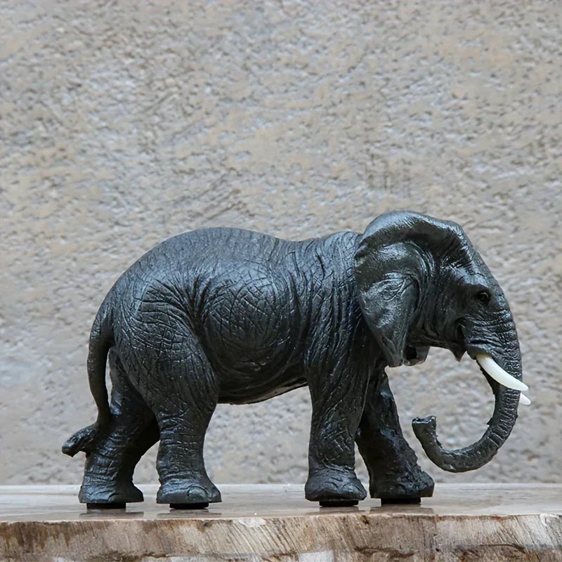 Lifelike Elephant Figurine Sculpture - Exquisite Resin Wild Animal Decor for Living Room, Desktop & Wine Cabinet Display with Realistic Details and Vibrant Colors - House Of Avana