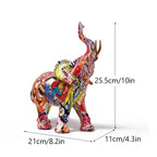 Vilead Graffiti Elephant Sculpture Resin Animal Statue Modern Pop Street Art Figurines Home Living Room Decoration Interior - House Of Avana
