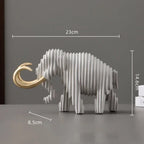 Elephant Figurine - Abstract Striped Decor | Animal Sculpture | product view 17 | Nordic home decor | House of Avana
