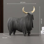Elephant Figurine - Abstract Striped Decor | Animal Sculpture | product view 18 | Nordic home decor | House of Avana