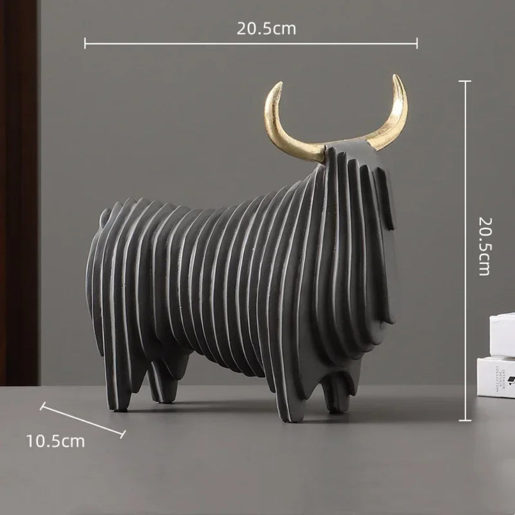 Elephant Figurine - Abstract Striped Decor | Animal Sculpture | product view 18 | Nordic home decor | House of Avana