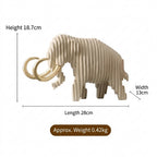 Elephant and Bull Sculpture Set Ribbed Design for Your Home