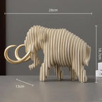 Elephant Figurine - Abstract Striped Decor | Animal Sculpture | product view 19 | Nordic home decor | House of Avana