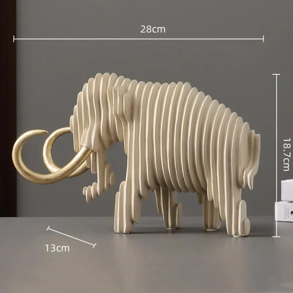 Elephant Figurine - Abstract Striped Decor | Animal Sculpture | product view 19 | Nordic home decor | House of Avana