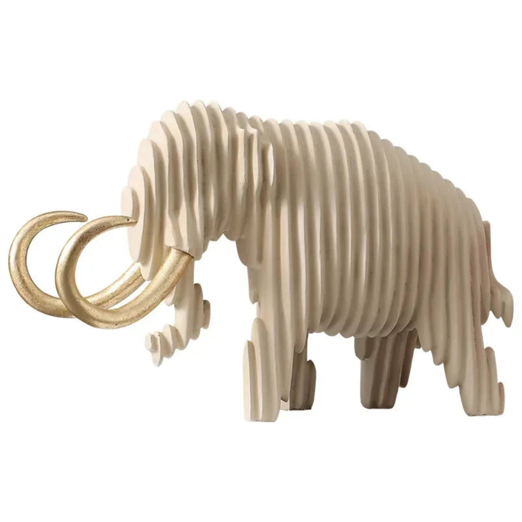 Elephant Figurine - Abstract Striped Decor | Animal Sculpture | top view | Nordic home decor | House of Avana