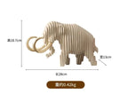 Elephant Figurine - Abstract Striped Decor | Animal Sculpture | base detail | Nordic home decor | House of Avana