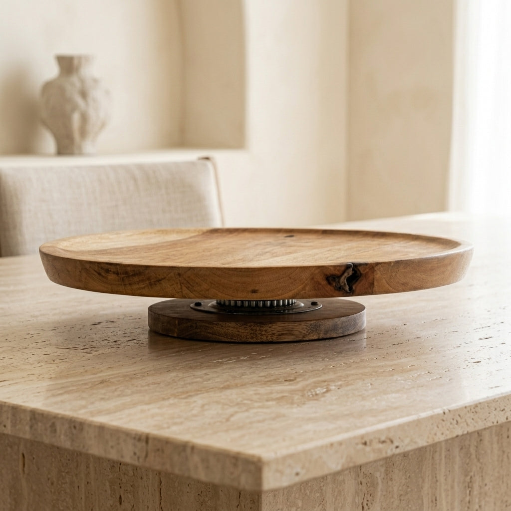 House of Avana Mango Wood Lazy Susan Turntable