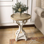Farmhouse Cottagecore Accent End Table, Natural Tray Top Side Table Nightstand for Family, Dinning or... - House Of Avana
